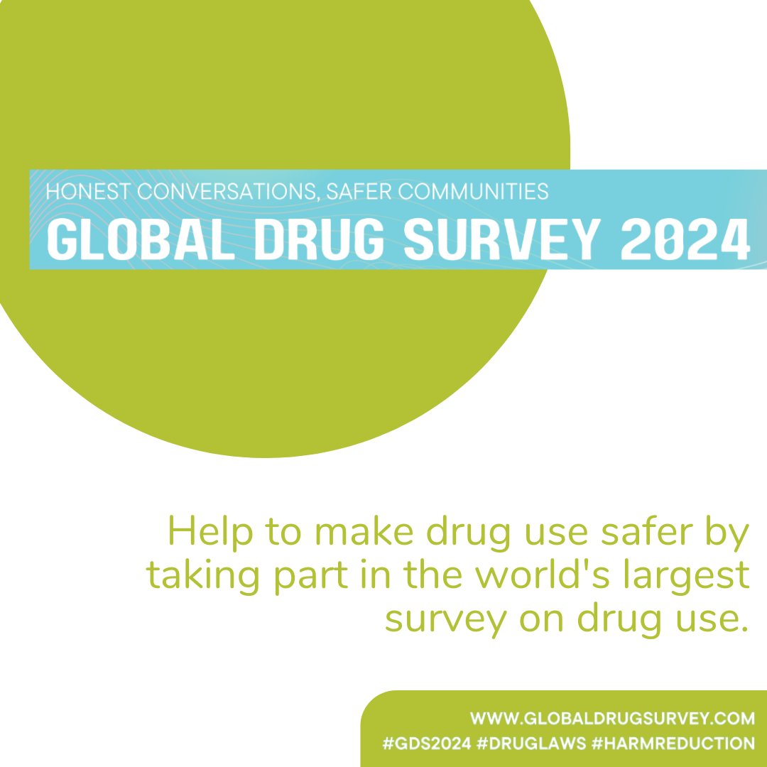 The Global Drug Survey is the world’s largest annual online survey exploring issues around drugs and drug use. 
The 2024 survey is now open! 
If you’d like to share your voice and contribute to understanding trends and influencing change, visit globaldrugsurvey.com

#GDS2024