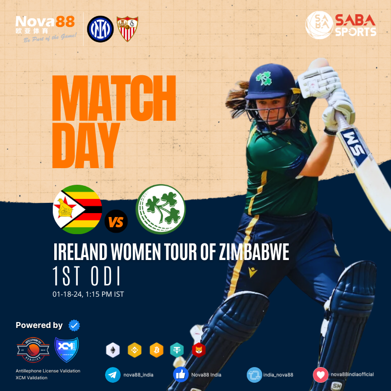 🏏 Exciting showdown in Harare! 

Zimbabwe Women take on Ireland Women in the 1st ODI of their thrilling series. Who will set the tone for victory in this encounter? Stay tuned for cricketing action! 🌟 

#Nova88 #ZIMWvIREW #ODI