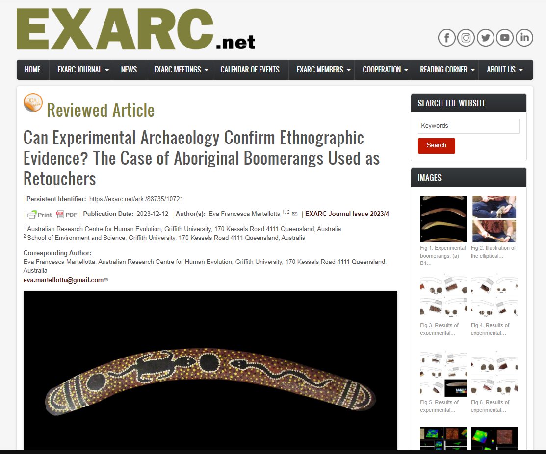 Some interesting results of my PhD thesis on #boomerangs and #retouchers in #Aboriginal #Australia published by @exarc_net !

exarc.net/issue-2023-4/e…