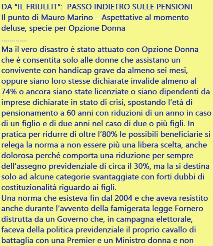 Vergogna! Ma #noinonmolliamo ridateci #opzionedonna con i requisiti originali