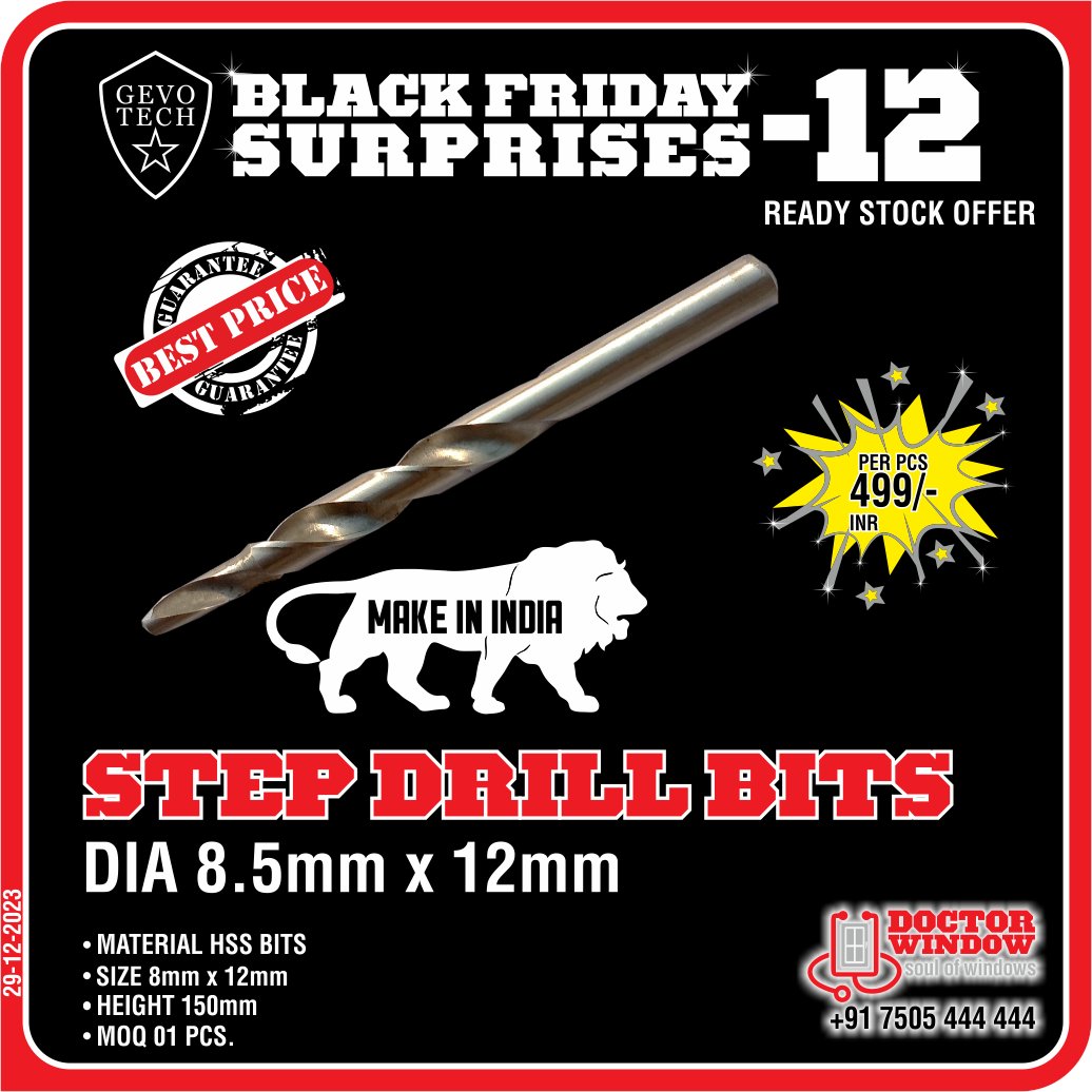 DOCTORWINDOW_IN's tweet image. ⭐ Black Mesh SS304 
⭐ Step Drill Bits
⭐ Boss Uni Seal

#followers
#pvcwindow #pvc #slidinggate #pvcdoors #internationalhindi #internationalhindiday #windowsanddoors #doorhardware #doors #slidingdoors #casementdoors #casamento #casementwindows #upvc #windows #uPVCdoors