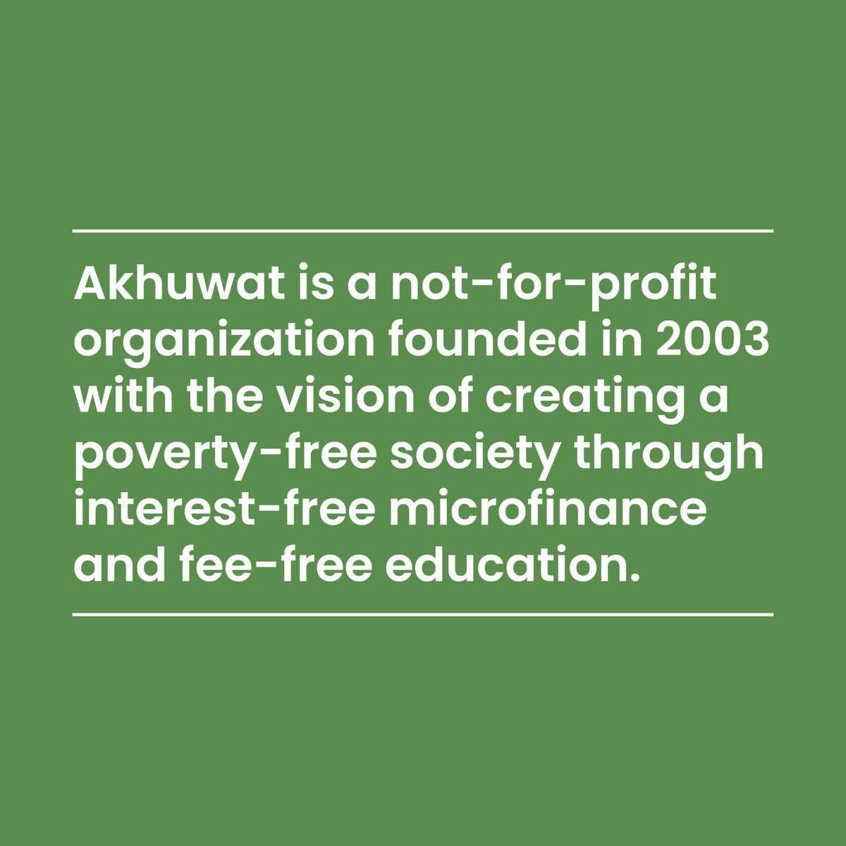 Akhuwat is working to alleviate poverty through its programs.

Akhuwat Islamic Microfinance:  interest-free micro-loans
Akhuwat Education Services: fee-free education 

#akhuwat #mawakhat #interestfreeloans #microfinance #feefreeeducation #clothesbank #khwajasirasupportprogram