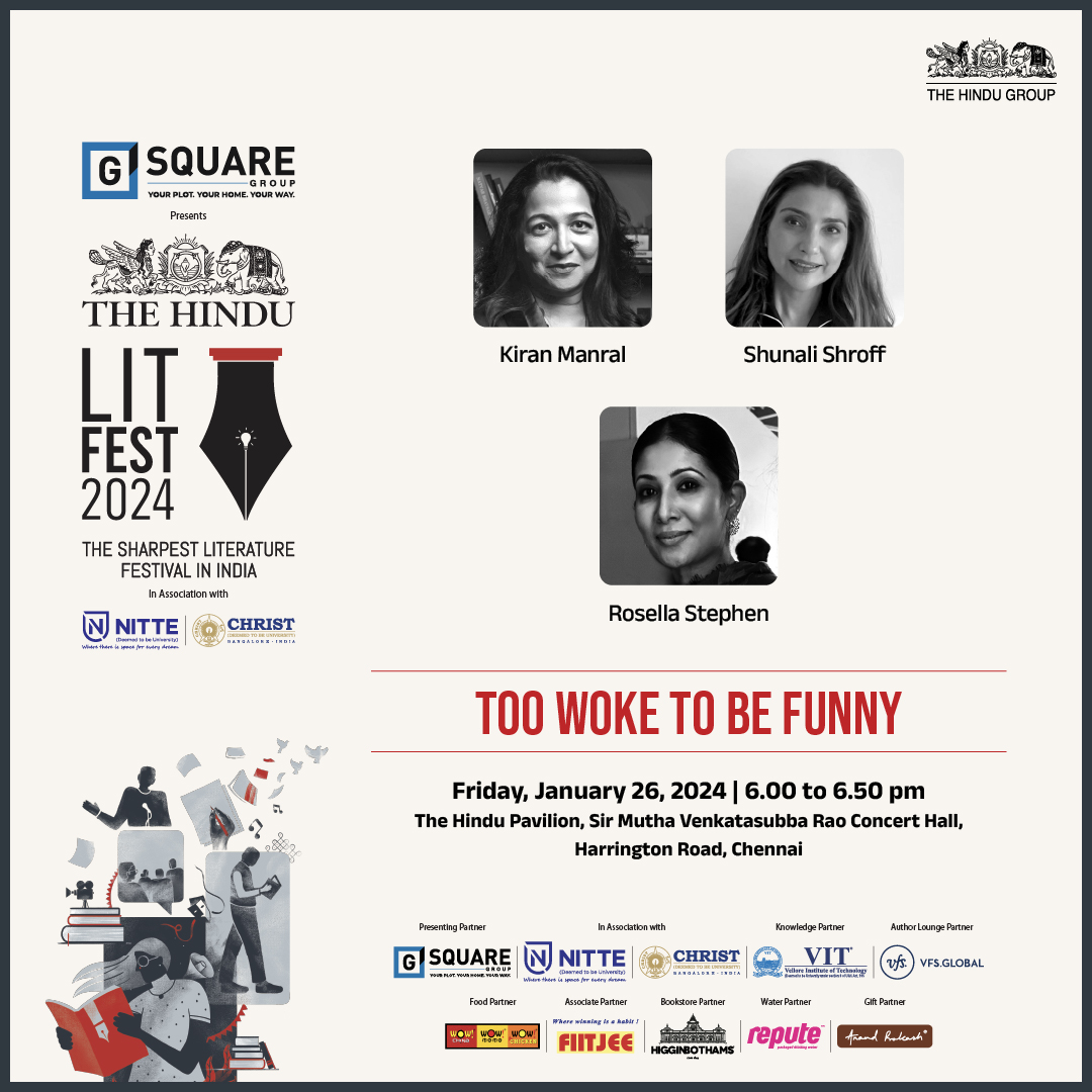 Absolutely delighted to be at @hindulitforlife this year, with @shunalishroff and I chatting with the very fab @rosellastephen Friday, Jan 26th, 6 pm. At The Hindu Pavilion, Sir Mutha Venkatasubba Rao Concert Hall, Harrington Road, Chennai. Chennai folks, hope to see you there.