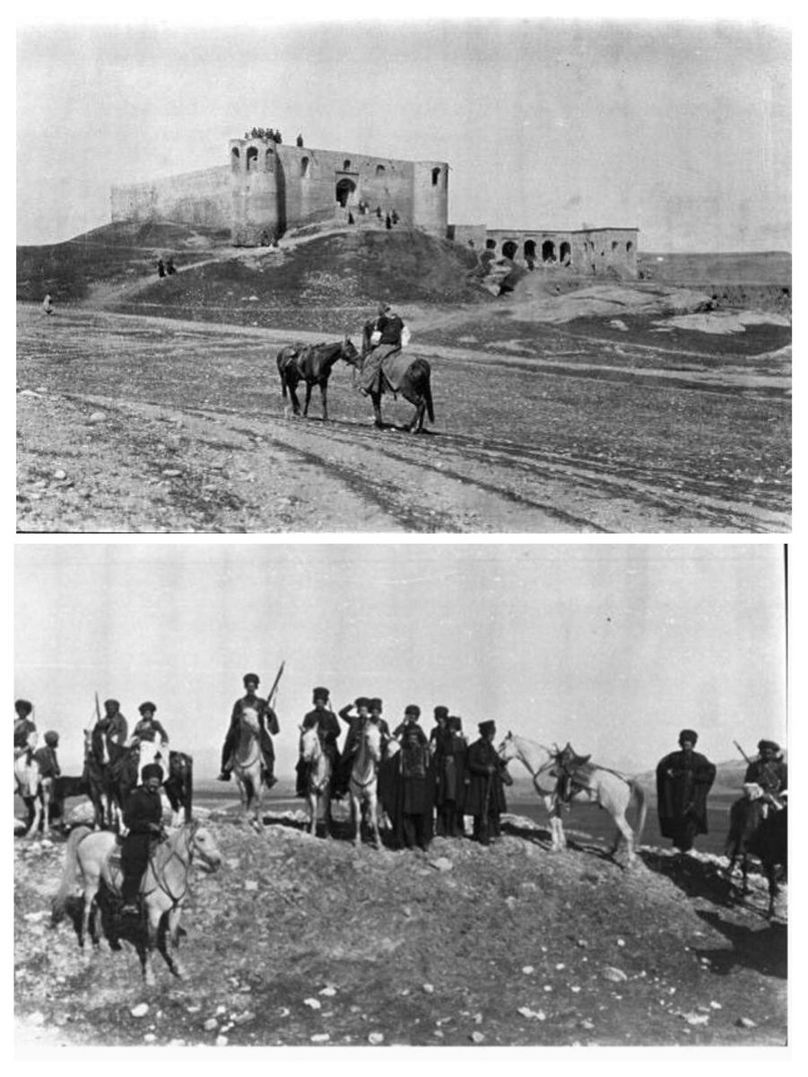 1911, Kerim Han Sarayı ve Kürdler, Kasr-ı Şirin Nüfusun çoğunlu Kürtlerden oluşur. Kerim Han Zend (1705-1779) Kürd Zend Devletinin kurucusudur. Foto: Gertrude Bell