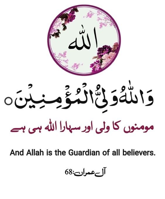 السلام علیکم مومنوں کا ولی اور سہارا اللہ ہی ہے