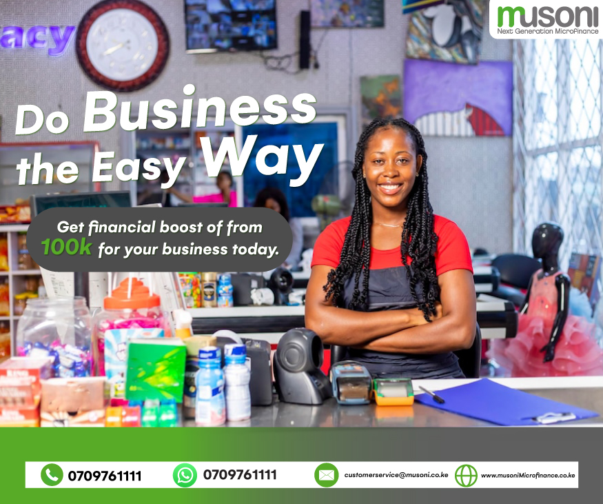 Looking for #businesscapital? This year we are making it easier to access funds for your business and helping you do business the easy way!
Call us today at 0709761111 to apply or visit any of our branches countrywide.
#businessgrowth #BusinessLoans