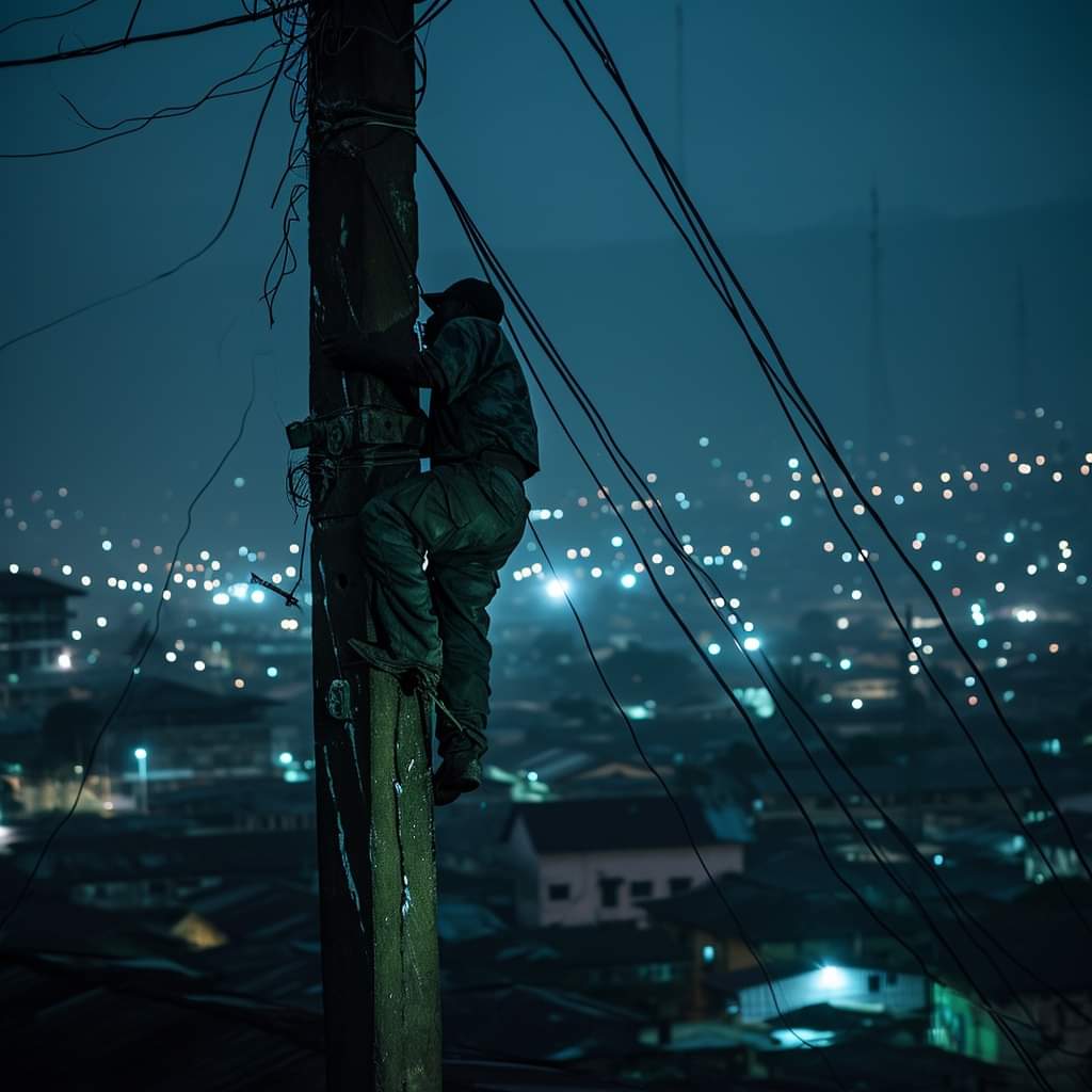 🧑🏾‍🔧 : Match yi batikiri ?
👨🏿‍🦰: Kani, ni ra terrain beka kota
🧑🏾‍🔧 : Mais...ambé bo ni zénga.... 😥
👨🏿‍🦰: Aaaah bikéti vieux! 😩
🧑🏾‍🔧 : Kambé ka mèno ako, yula chef Adou ! 
Même dans le noir, on a surveillé le fleuve...  ! #UnJourUneinfoparIA #midjourney #CAN2024 #VeuilleursDuFleuve