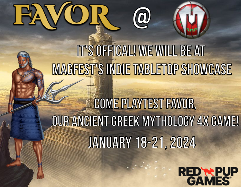 We are excited to showcase our board game Favor this weekend at #MAGFest!