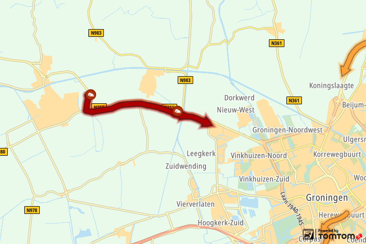 ANWBverkeer's tweet photo. +45 min. op de #N355 Buitenpost ► Groningen tussen Zuidhorn en Slaperstil. https://t.co/kg8PF8Dfb3