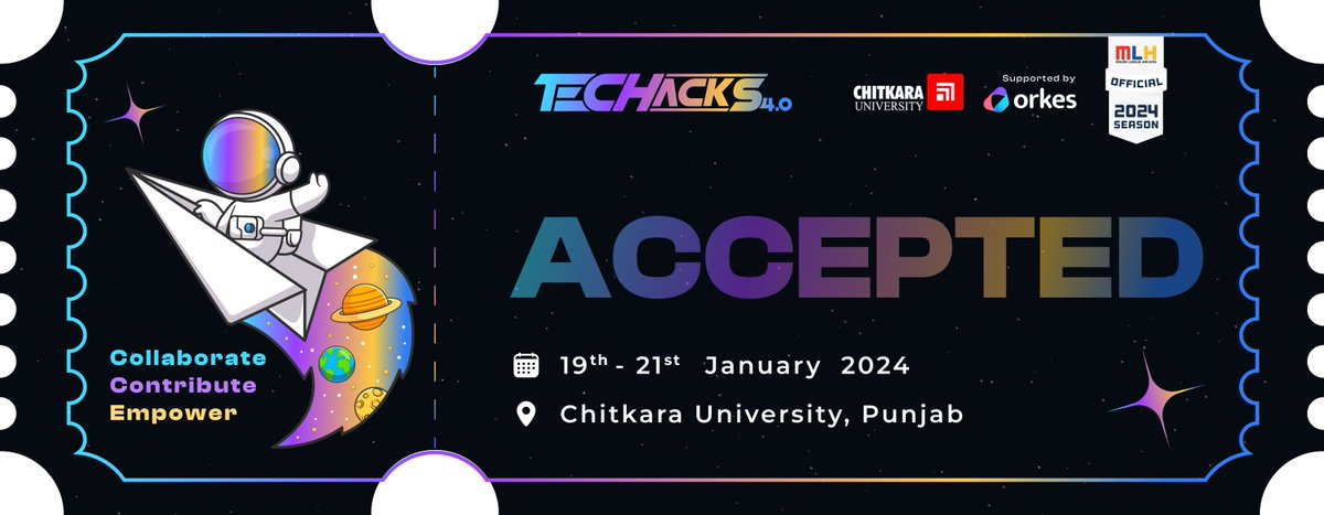 gurshabad90's tweet image. Hey everyone! 🎉

I&apos;m thrilled to inform you that I&apos;ve been accepted as a Hacker for Techacks 4.0
Thrilled to embark on this journey, bringing positive vibes and contributing to the hacker community in a BIG way! 🌟! 🚀✨
#techacks4.0 #mlh #hackathon @techackscu