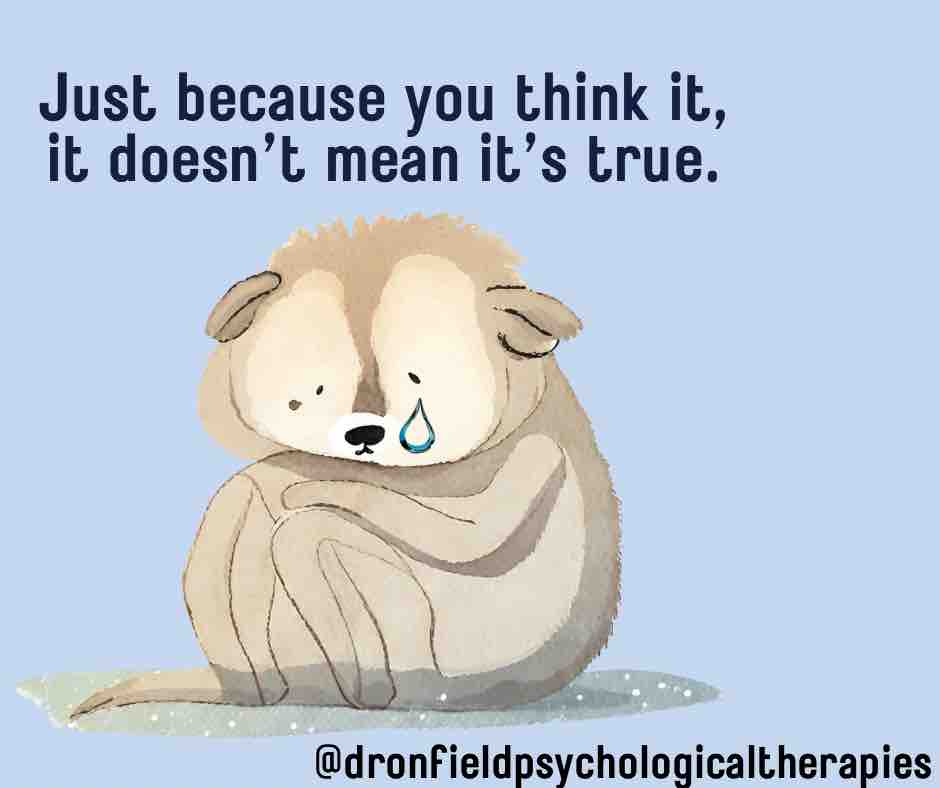 DronfieldPT's tweet image. Lots of us have negative or difficult thoughts that result in unpleasant feelings. In therapy we can explore where the thoughts came from, recognise triggers and how to challenge and subsequently dismiss them. #NegativeThoughts #SelfCriticalThoughts #UnhelpfulThinking #Cognitions