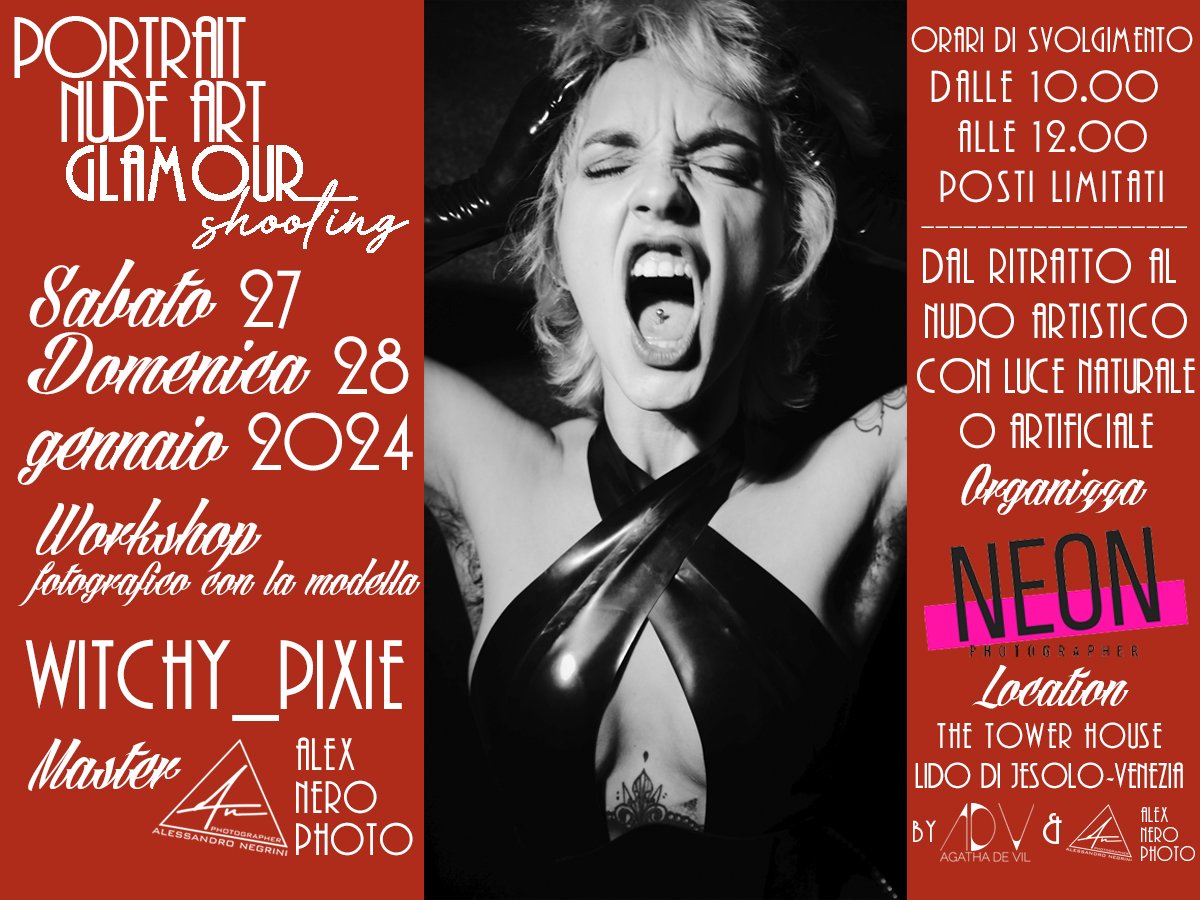 Workshop One To One Jesolo  27e28 gennaio 2024 Info in DM. Possibilità di scattare in 4 appartamenti separati, senza la presenza del Master.