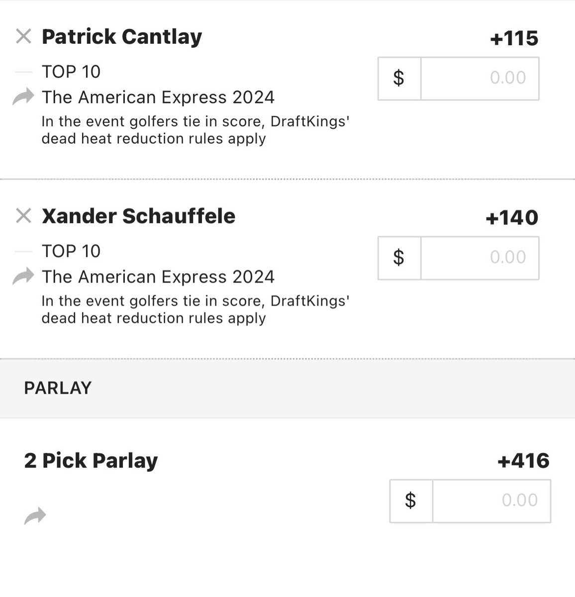HoffProps's tweet image. High on Cantlay and Xander in the American Express. Expecting both to be at the top of the leader board.