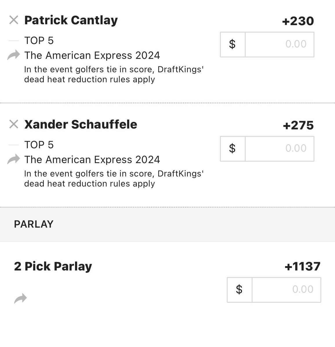 HoffProps's tweet image. High on Cantlay and Xander in the American Express. Expecting both to be at the top of the leader board.