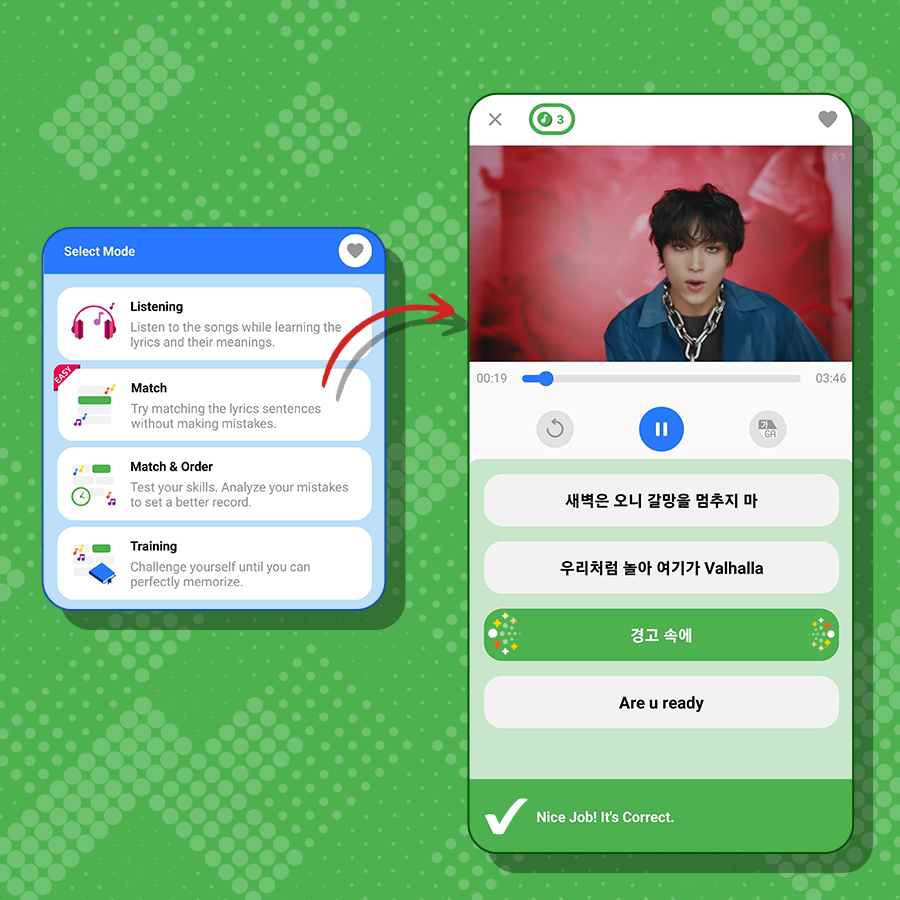 KpopPlayDesk's tweet photo. KPOP just got way easier! 🎶
Check out the new 'match mode' for easy learning! 🎉 
Have you tried it? If not, hit that update button now! 
👉 https://t.co/e8gfxgI7mk

Plus, discover fresh tracks daily on the "Today" tab!

#kpop #FreeKPOPGame #BTS #Blackpink #NCT127 https://t.co/k6T0zJOrfd