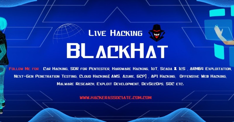 hackerasociate's tweet image. 🔎 Follow us for the latest updates on Automobile Hacking Tips, Cyber Threats, Bug Bounty, Hacking Events, Black Hat Activities, and more!
🚀 Join us at @harshad_hacker for all things related to cybersecurity.
🔒✨🚗💻💣 #cybersecurity #hacking