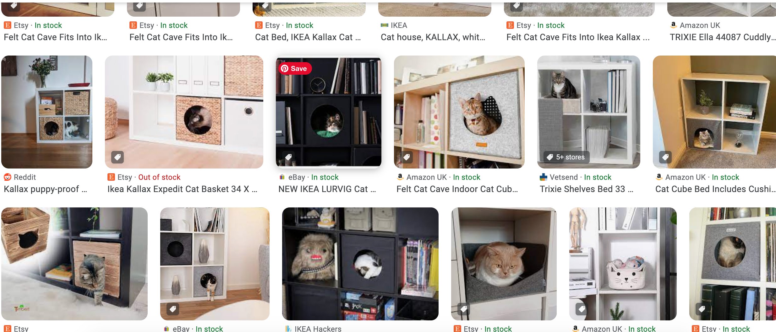 Kallax out cheap of stock
