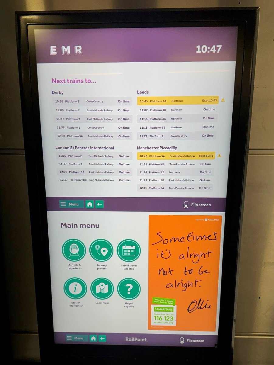 We have begun roll out of new interactive customer information screens, as part of a wider £1 million project to improve travel information for customers in our stations. 6 have been installed so far, with 15 more coming soon. Find out more here 👇 news.eastmidlandsrailway.co.uk/news/customer-…