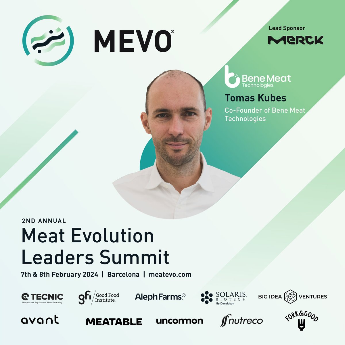 We are heading to the next world summit! The Meat Evolution Leaders Summit will take place in Barcelona on 7th - 8th February. Tomáš Kubeš, Co-Founder of BMT, will represent us at the meeting of companies and innovators in the field of cultivated meat. #benemeat #MEVO