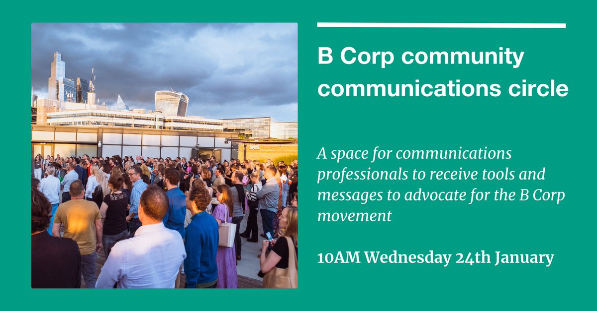 📣 Calling all communications professionals in the UK B Corp community. The B Lab UK communications team is hosting its first communications circle next week. Join us to learn more about how your business can communicate its positive impact. 👉 connect.bcorporation.net/s/feed/0D53b00…