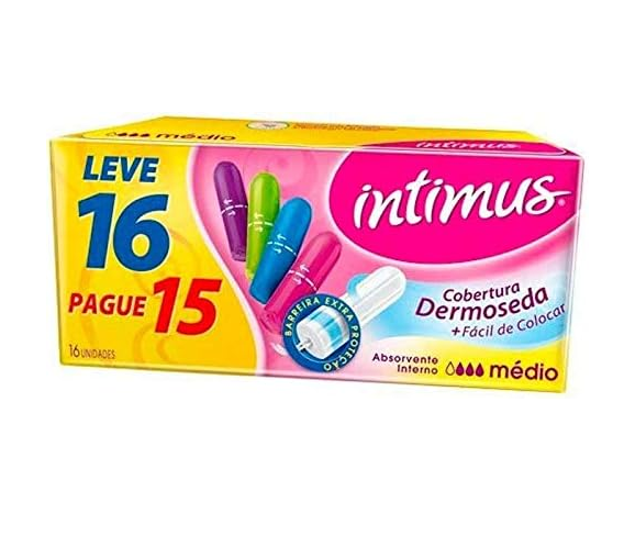Absorvente Interno Intimus Médio – 16 unidades