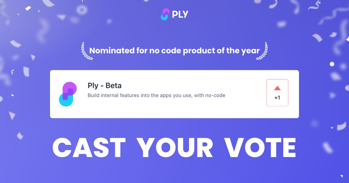 We're honored to be nominated for no code product of the year on Product Hunt 🐱🏆
Cast your vote here producthunt.com/golden-kitty-a…