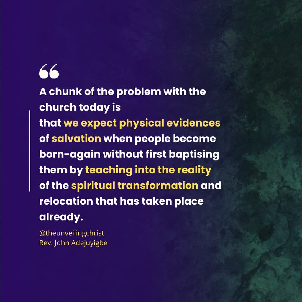 Quote of the day! 💭

📌Realities of Spiritual Transformation! 

#quoteoftheweek #spiritualtransformation #spiritualgrowth #focus #thegospel #focusonchrist #notonegativity #unveilingchristministries