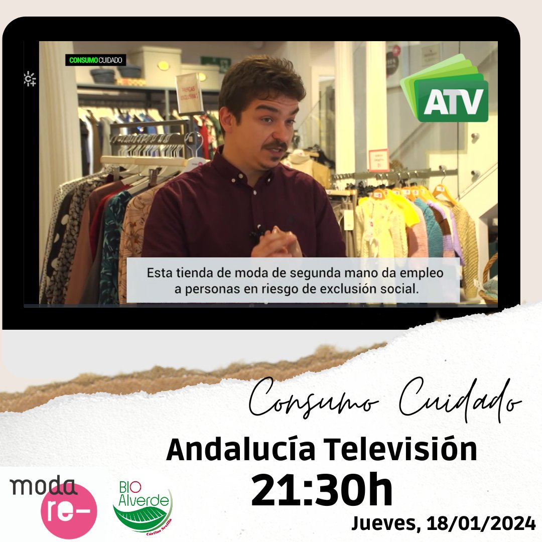 📺Esta noche participamos en el programa Consumo Cuidado reflexionando sobre las rebajas y el consumo consciente. ¡Gracias por darnos voz! 🥰

#ModaRe #reciclajetextil #economíacircular #economíasocial #inserciónsociolaboral