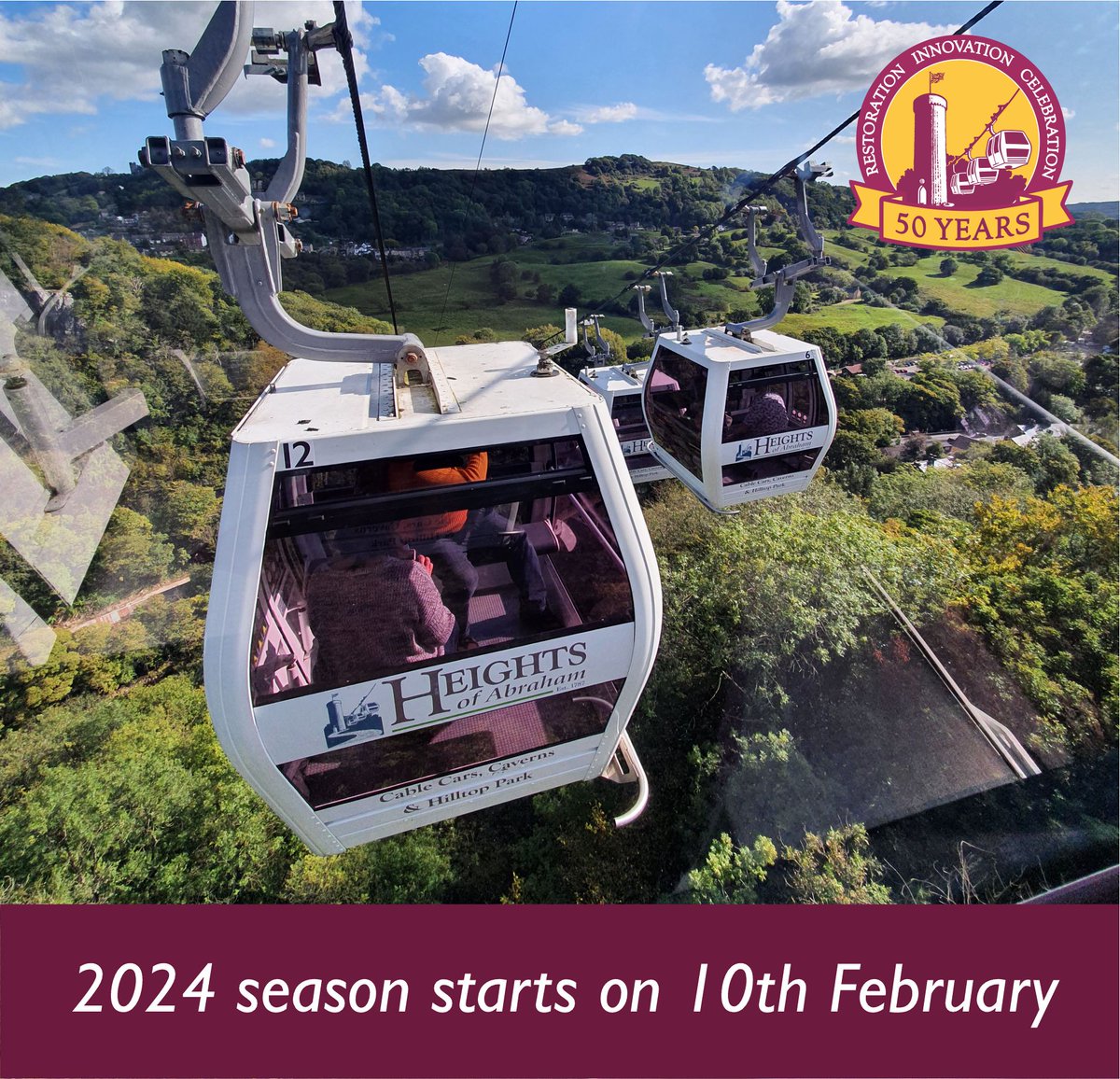 🚠We can't wait to launch the cable cars once more for a super special season this year! We're open daily from 10th - 25th February, further opening dates are on our website.

🎟️Tickets on sale now at heightsofabraham.com