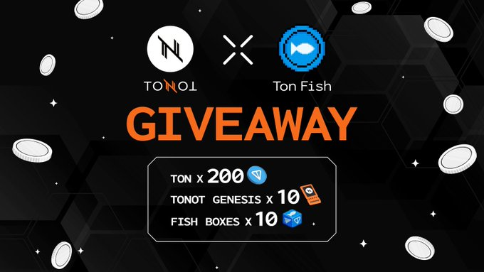 TONOT X Ton Fish Giveaway
We are thrilled to announce our collaboration with TON Fish for this exciting Giveaway! Get ready to win fantastic prizes:

- 20 TON for 10 lucky users

- 1 TONOT Genesis for 10 fortunate participants

- Unlock 1 Fish Box for 10 winners

TONOT Genesis: