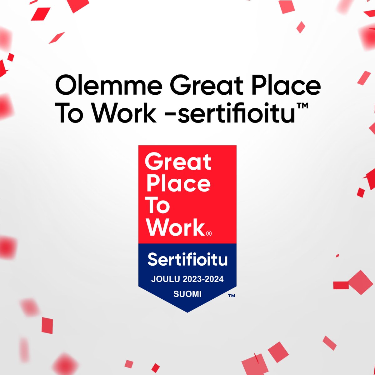 Svea Finland (@svea_fin) on Twitter photo Voimme ylpeänä kertoa, että olemme Great Place to Work® -sertifioitu työpaikka!
#greatplacetowork <a href="/GPTWSuomi/">Great Place To Work® Finland</a> Voimme ylpeänä kertoa, että olemme Great Place to Work® -sertifioitu työpaikka!
#greatplacetowork <a href="/GPTWSuomi/">Great Place To Work® Finland</a>