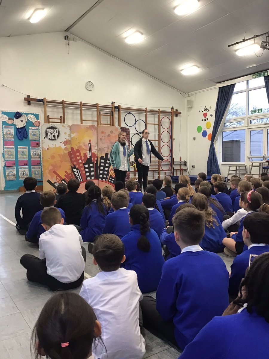 Yesterday, the children in Years 5 and 6 had a road safety workshop visit from the @theriotactuk. They learnt how to stay safe when travelling to school and the negative impacts of excessive traffic.