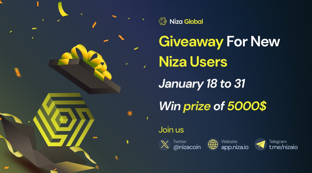 nizacoin's tweet photo. 🎁Welcome to Niza Crypto Exchange! We are thrilled to announce a special event for new registrants – the "Giveaway For New Niza Users" with a total prize pool of up to 5000 USDT.

✅ We are reserving the most enticing rewards for users joining the Niza community during the event period. This is a fantastic opportunity to experience the power and benefits of our exchange.

✅Event Duration
– Start: January 18, 2024 | 12:00 UTC
– End: January 31, 2024 | 12:00 UTC
– Prize distribution: 1 week after the event concludes

📊 How to Participate
1. Register (https://t.co/1VEzmrvRcW) a new account on Niza Exchange, using your email for optimal registration.
2. Correctly answer 5 questions in the form.
3. Comment on one thing you like about Niza in the event article on Twitter + hashtag #Niza_Exchange_2024.
4. Follow our social media accounts.
5. Complete this form: https://t.co/ydosHX1qsU

🎁 Attractive Prizes ❤️
A total of 5000 USDT will be evenly distributed among 500 lucky winners who successfully claim the prize ($10 each).

📜 We believe the "Giveaway For New Niza Users" event is the best opportunity for you to begin your journey with Niza Exchange. Join now to have a chance at valuable prizes and experience our high-quality services!

📜 For any questions or concerns, feel free to reach out to us (https://t.co/WnzRuUsIuj) through or connect with the Niza community on Telegram (https://t.co/KquuqsPUE2)

📜 We appreciate your participation and hope the event brings you the best experiences on Niza!

#NIZA #NIZAGLOBAL #NIZACOIN