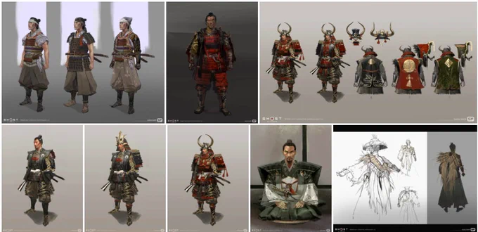Classic: Discover a collection of 300+ Concept Art, Character Models, and Props made  for Ghost of Tsushima : 