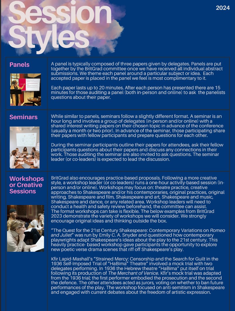 The BritGrad 2024 Call for Papers is now open. We are accepting proposals for papers, panels, seminars, workshops, and creative sessions. Please visit our website at BritGrad.com to find out more information about submitting a proposal. #britgrad2024