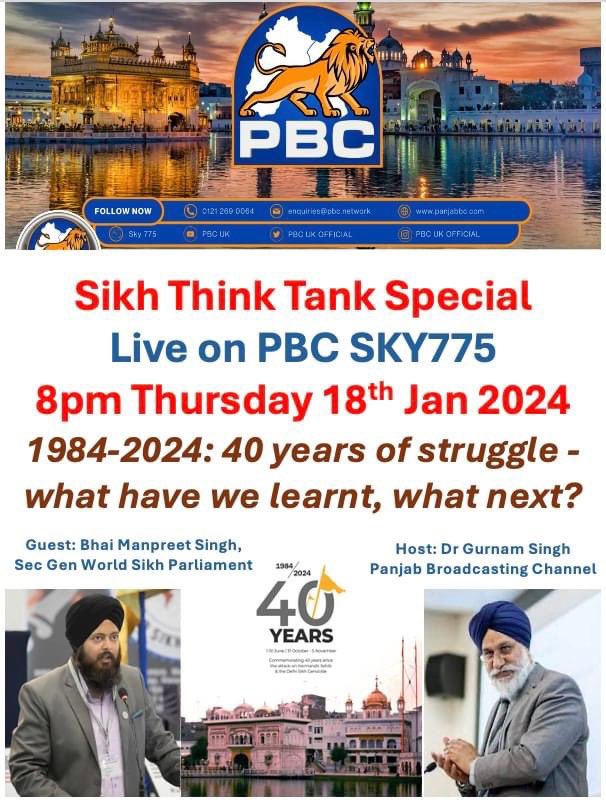 Please watch tonight 8pm live for a very honest and open analysis of the Sikh struggle 40 years after 1984 with intellectual, Journalist and human rights activist, Bhai Manpreet Singh Khalsa We will be mostly talking in English. #neverforget84 #sikhgenocide #Sikhs #Khalistan