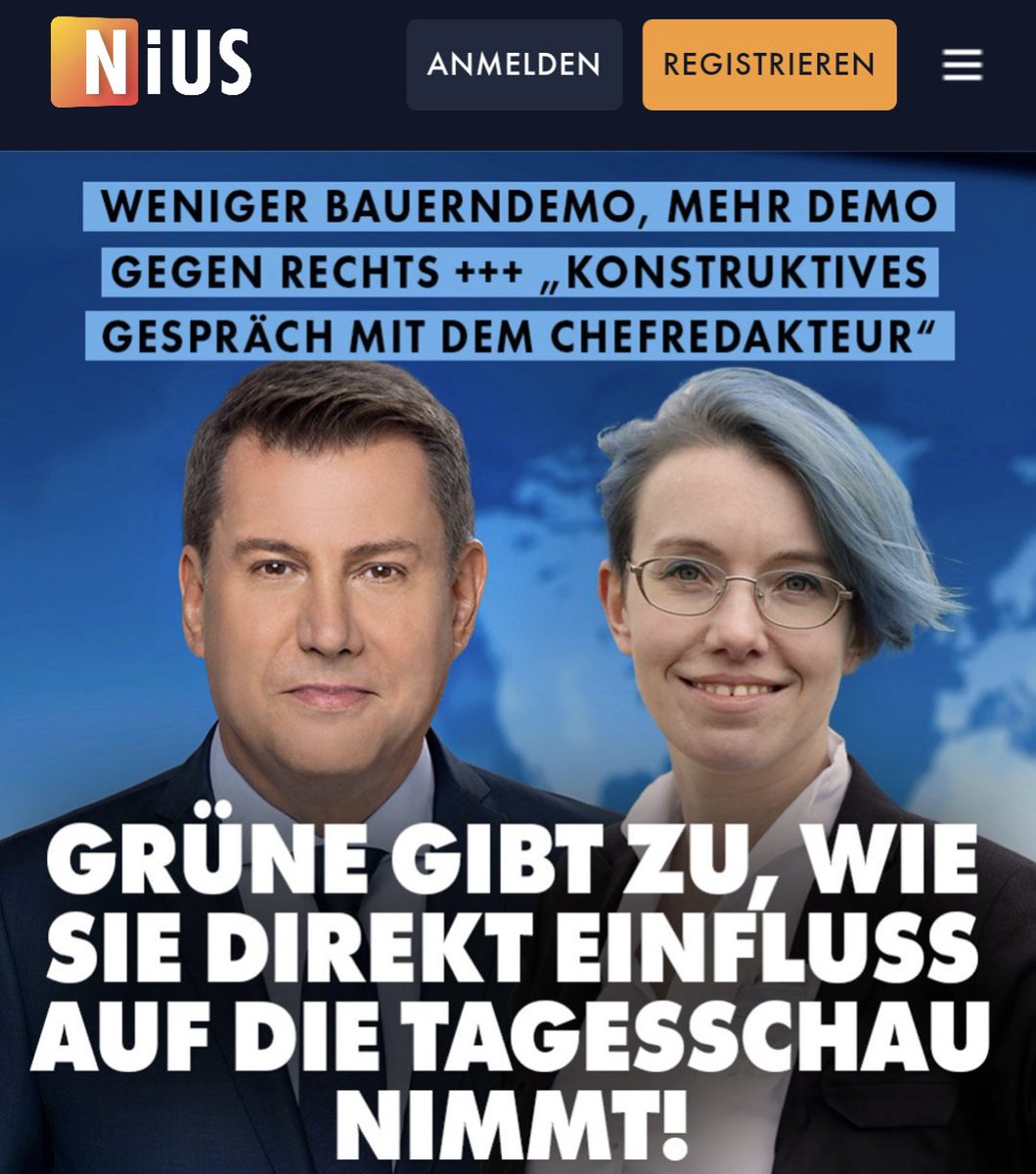 BREAKING NIUS: Was als 'Verschwörungstheorie' gilt, bestätigt nun eine Grünen-Politikerin: Ihre Partei nimmt direkt Einfluss auf Inhalt und Gewichtung in der Tagesschau und macht Druck auf den Chefredakteur. nius.de/Medien/weniger…