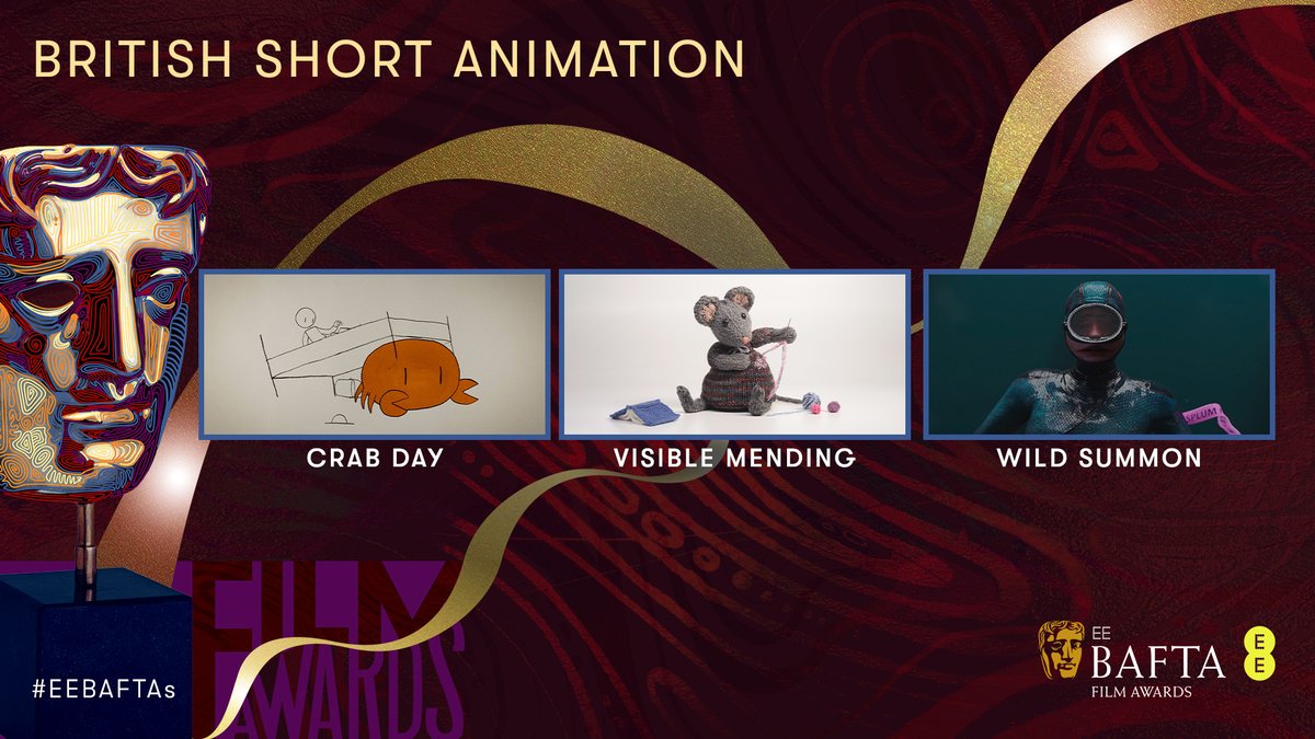 Short but mighty, the British Short Animation nominees are… 📽️ CRAB DAY VISIBLE MENDING WILD SUMMON #EEBAFTAs