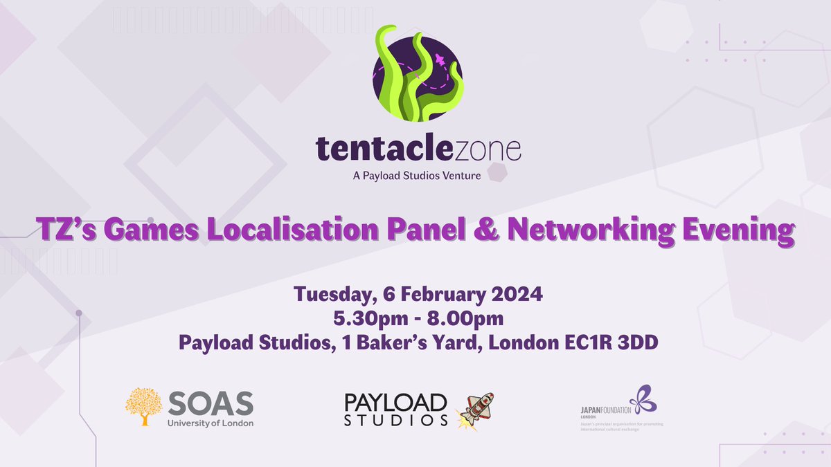 TentacleZone's tweet image. 🌐Join us on 6 Feb for a game localisation event!

🤝Organised by @PayloadStudios in collaboration with @SOAS Centre for Translation Studies &amp;amp; @jpflondon.

🌏Learn about localisation with a focus on the Japanese market.

🗣️Network with devs, experts, students &amp;amp; educators.

1/2