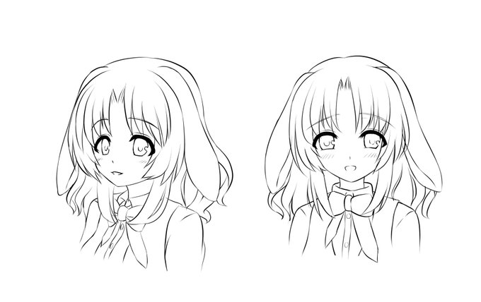 アサヒ(初期案)
ネクタイを蝶結びにしてるデザインにしたかったからリボンは左右非対称 