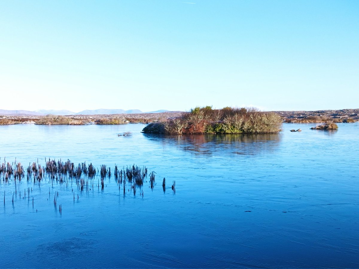 Folan123P's tweet photo. Loch an Bhalla, oileán Gharumna, Ceantar na nOileán. Droichead ar Loch gan maide gan cloch #conamara ❄️ #sioc @AimsirTG4 https://t.co/EzuFY34sjQ