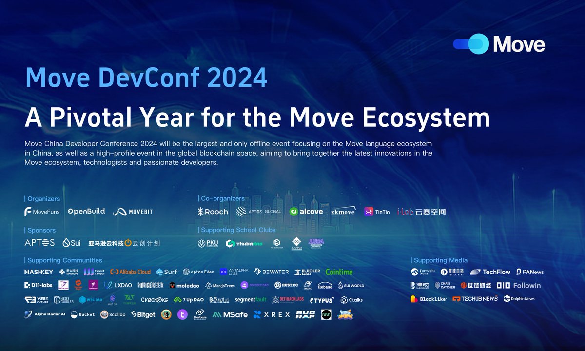 📢Move DevConf 2024 has successfully come to a close, immersing all attending developers and enthusiasts in the knowledge powerhouse of #Move! This offline event, themed 'A Pivotal Year for the #MoveEcosystem', marks the beginning of a fresh journey for Move in 2024!

#MoveBit, a