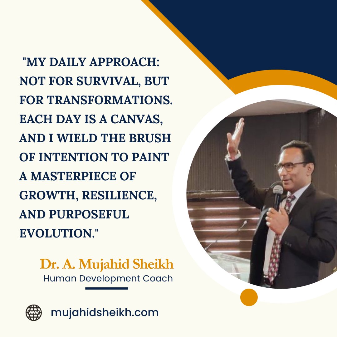 Mujahid92's tweet photo. "My daily approach: not for survival, but for transformations. Each day is a canvas, and I wield the brush of intention to paint a masterpiece of growth, resilience, and purposeful evolution."

#humandevelopmentcoach #transformationaljourney https://t.co/IQa96zKStR