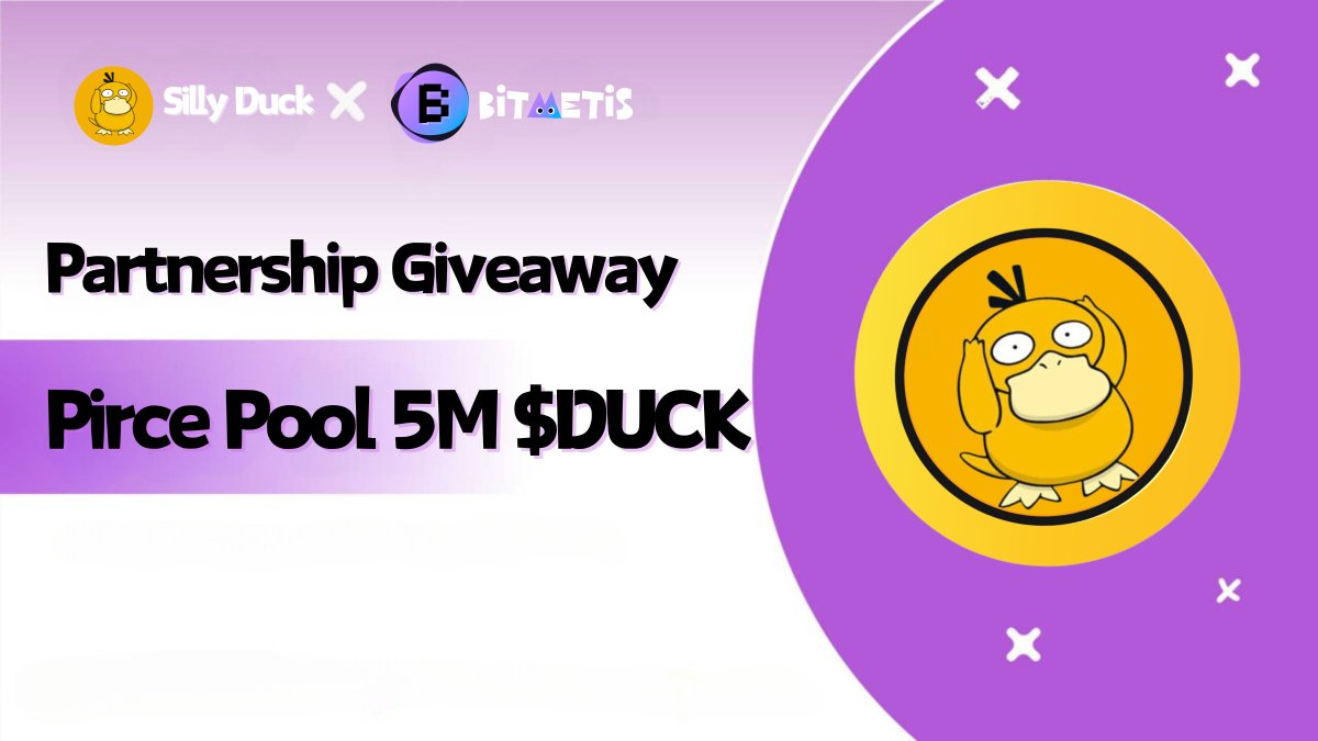 🎁 @SillyDuckSol 🤝 <a href="/BitMetis/">KlapAI (Formerly BitMetis)</a> 
Worth $500, 5M $DUCK token Partnership #Giveaway 

Finish easy tasks to join:
+ Follow X
+ Join Telegram
To participate here👇
bitmetis.io/bounty-detail/…

Silly Duck redefines memes on Solana, turning chaos into art. It's an evolution of Solana's
