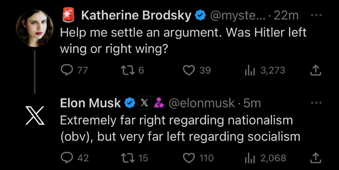 esjesjesj's tweet photo. Can’t get over how dumb he is. The phrasing of “very far left regarding socialism” is high school level poor writing. Also there’s the small factual error in that Hitler Holocausted the socialists https://t.co/zBfQcrwQSO