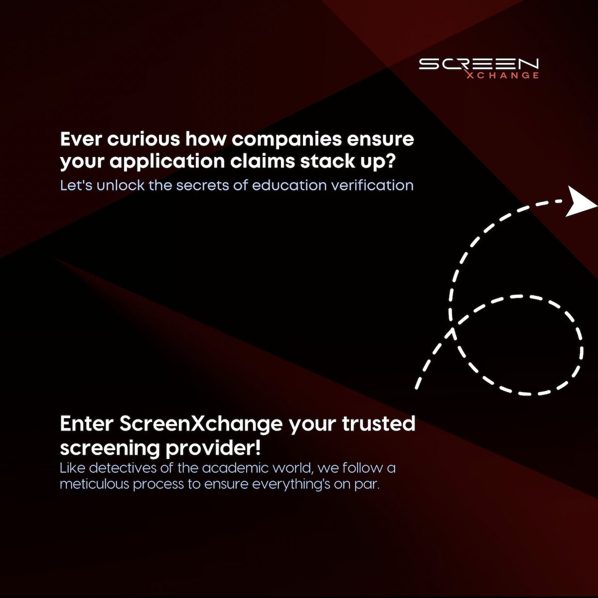 ScreenXchange's tweet image. Behind the Scenes of Education Verification!
Ever wonder how companies check your education claims? Swipe through to crack the code #WithScreenXchange and unlock your dream job! #educationverification #careergoals