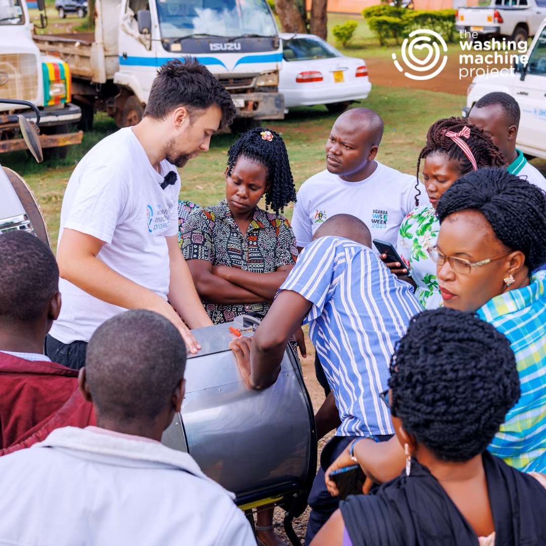 Innovative design meets community impact. Experience the transformative nature of the #DivyaWashingMachine at thewashingmachineproject.org Photo taken at Kyangwali Refugee Settlement, Uganda, 2023.