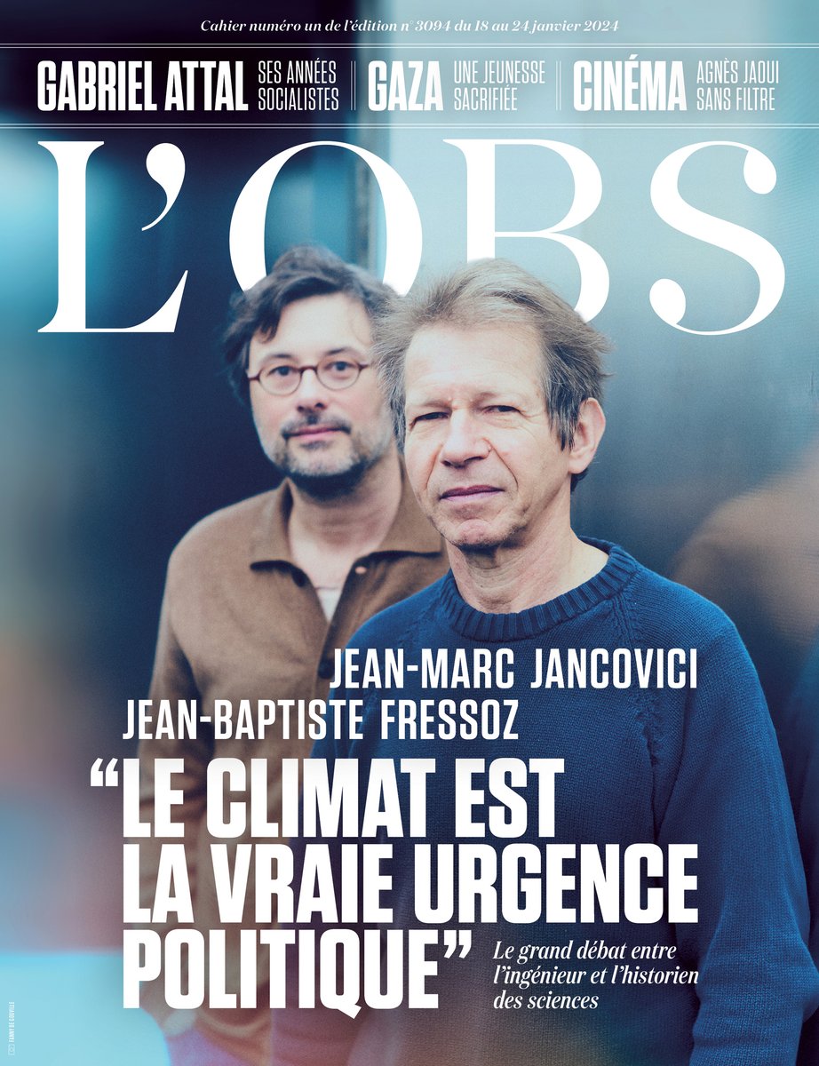 L'écologie passée au second plan par Macron? Dans un grand débat à la Une de @lobs de cette semaine, l'ingénieur Jean-Marc Jancovici et l'historien des sciences Jean-Baptiste Fressoz rappellent pourquoi « le climat reste la vraie urgence politique »