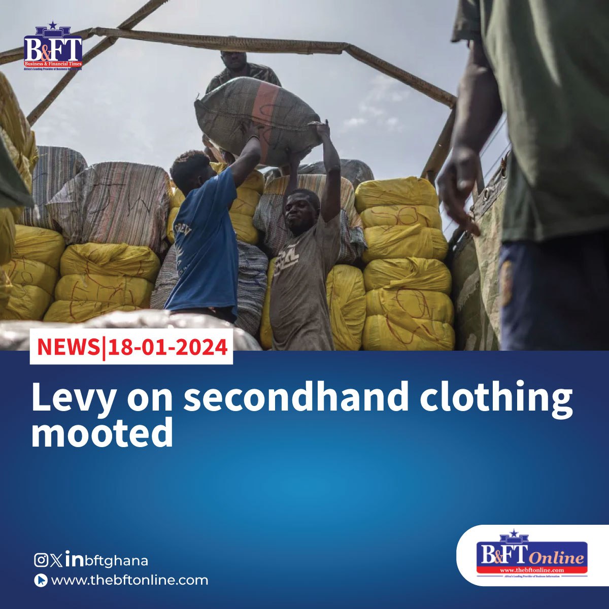 bftghana's tweet image. 🚨News: As the country grapples with a severe environmental crisis due to the hazardous consequences of secondhand clothing waste, a levy has been proposed to better manage the situation.
Read more on thebftonline.com
#bftnews #bftonline #secondhandclothes