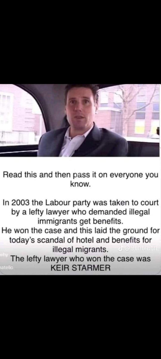 TryingTraveller's tweet photo. Just in case some of the blinkered left are claiming the Tories blow BILLIONS of our money on these illegals and don’t care about it … just remember their hands are tied and this prick tied them … https://t.co/KO6wAY6zil